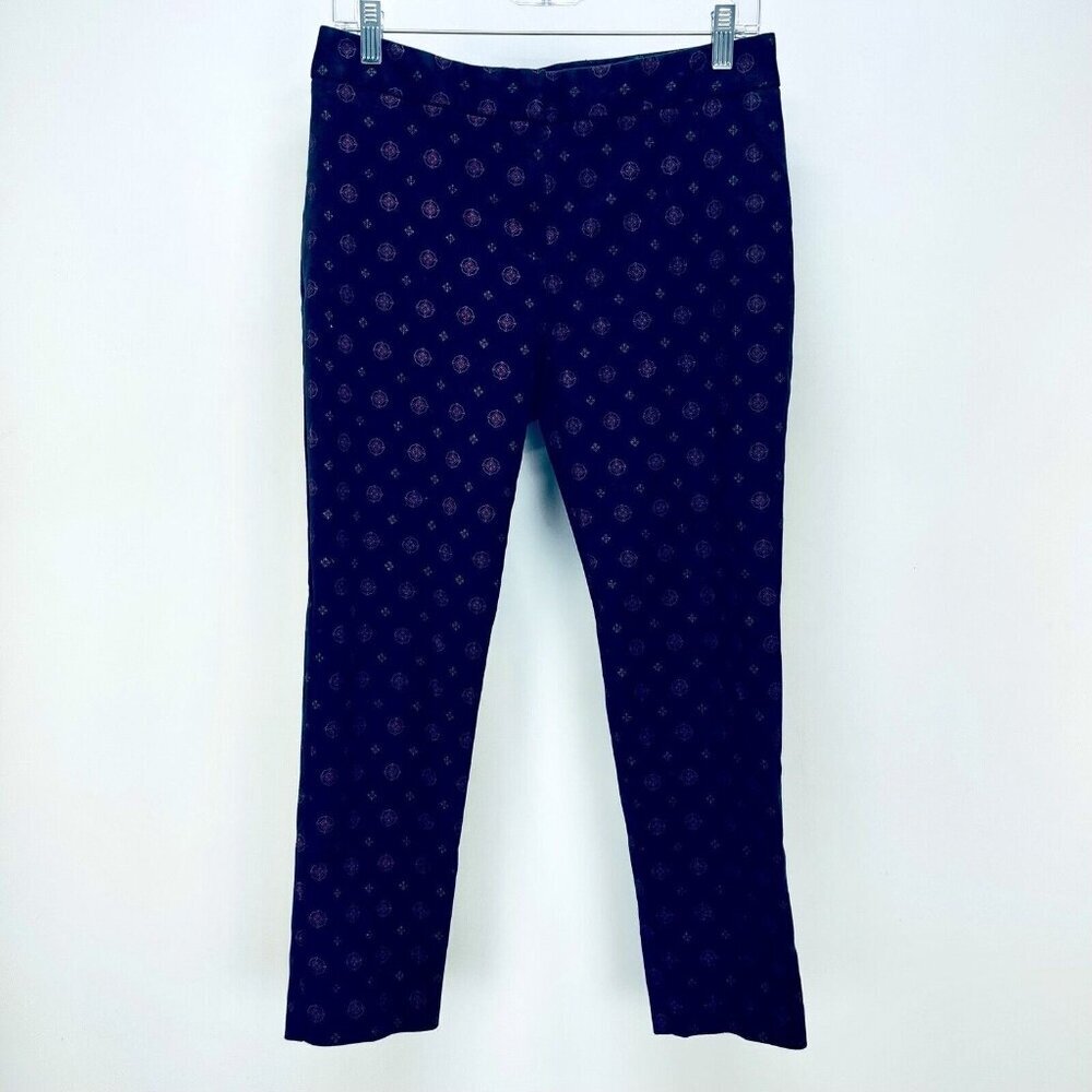LIZ CLAIBORNE Pants Size 8 Women’s Career Emma Classic Patterned Crop Black
